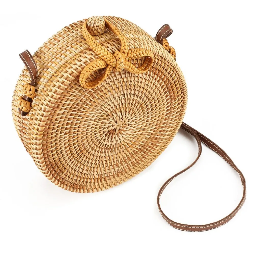 

Women Bag Woven Round Rattan Straw Bags Bohemia Style Beach Circle Round Shoulder Bag Crossbody Bags Bolsa Feminina xb1500