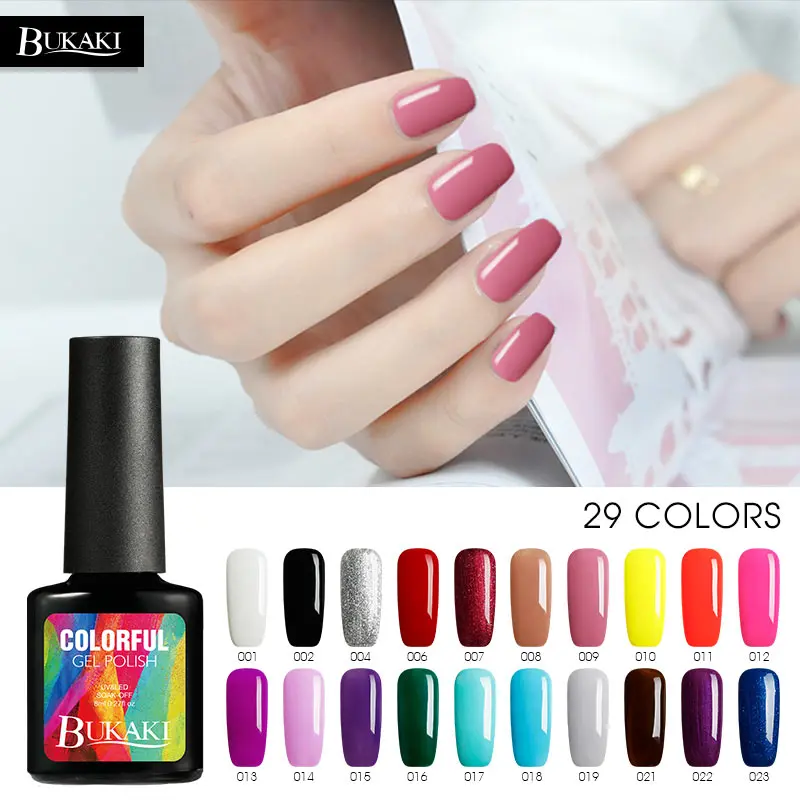 

BUKAKI 8ML Glitter Neon Nail Gel Full Set Gel Manicure Lacquer Shiny Color Nail Art Need UV Led Lamp Gel Nail Polish Vanish