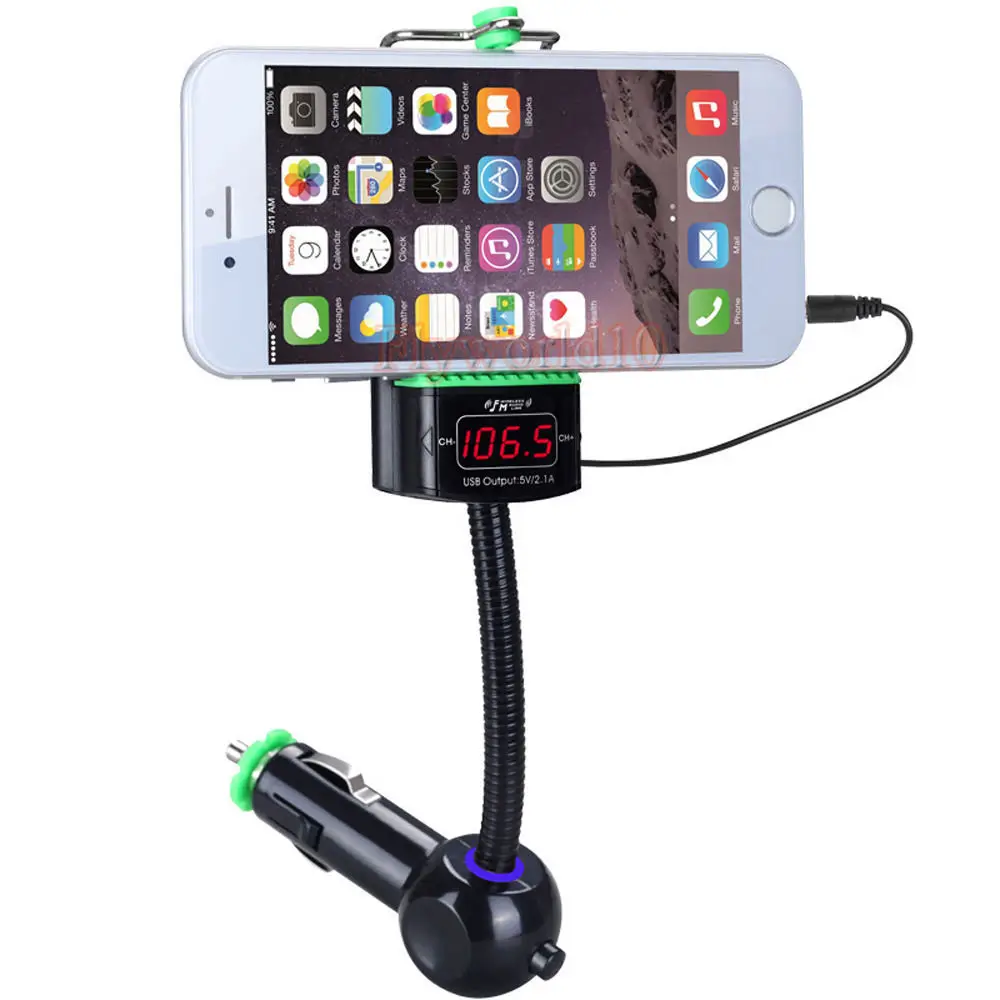 FM Transmitter Phone Holder Mount Handsfree Car Kit Multifunctional for iphone 5 5s 5c 6 6S iPad