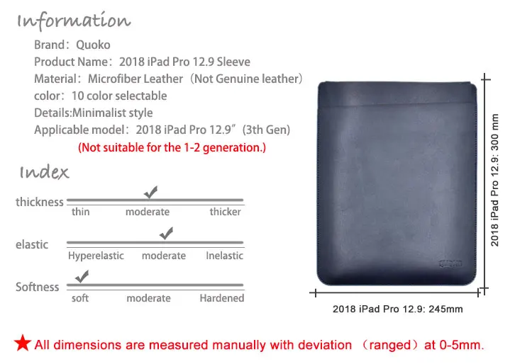 Двухэтажный стиль супер тонкий рукав чехол, микрофибра кожа планшет рукав чехол для iPad Pro 12,9 дюйма(3 th Gen