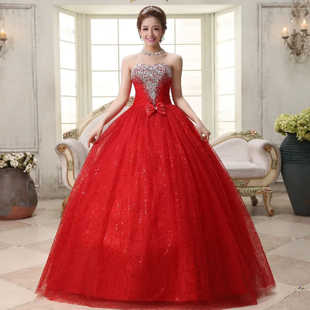 Вставка настоящих фото на заказ корейский стиль милое романтическое классическое кружевное красное свадебное платье принцессы без бретелек свадебное платье для свадьбы