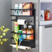 Японская железная Металлическая магнитная стойка для холодильника Полка над стиральной машиной Кухня многофункциональная стойка боковая стенка приправа стойка