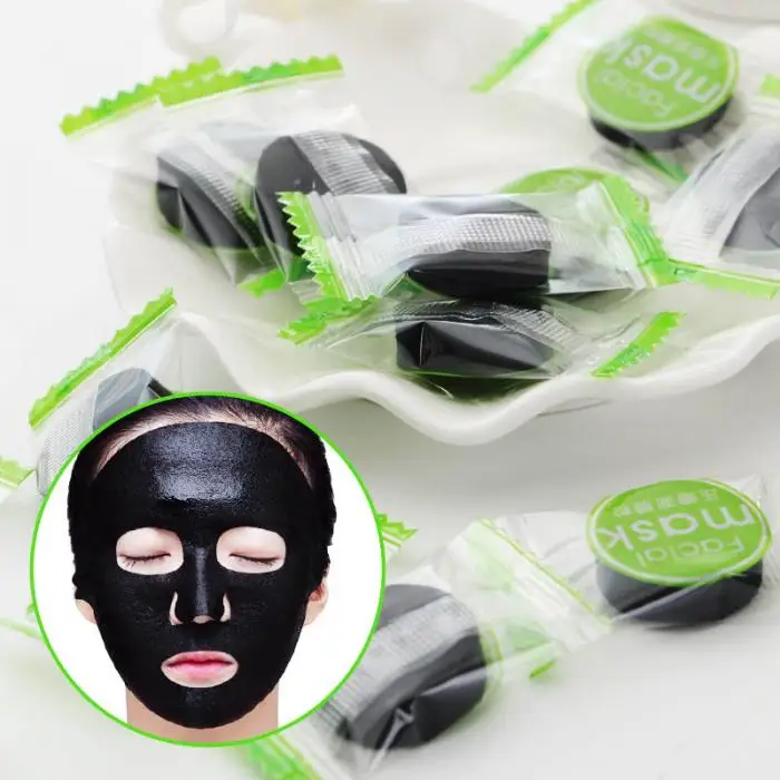 30 шт., черная компрессионная маска для лица, отбеливающая маска для лица, Природный уход за кожей, бамбуковые угольные маски, бумажные DIY Инструменты для красоты OA66