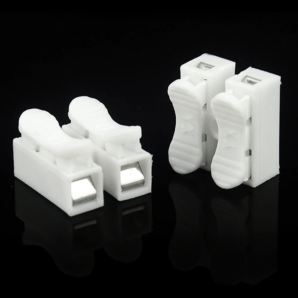 

30Pcs Spring Connectors Clamp -2/-3 No Solding Welding Quick 2P Cable Wire Connector No Screw Terminal Block White #02