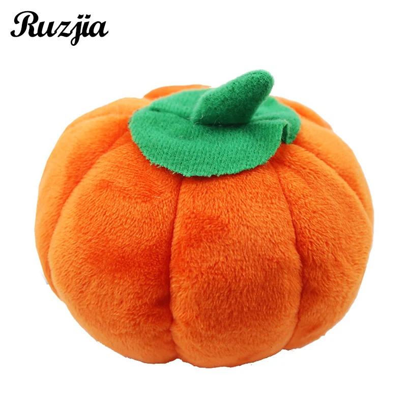 

Pumpkin Cat Toys Interactive Bite Resistant Squeak Plush Toy Orange Vegetables Pet Teeth Grinding Chew Training Kitten Products