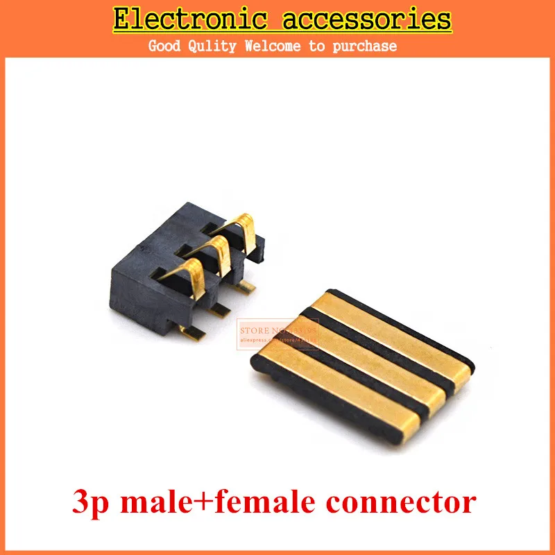 

5pair New 3Pin Inner Battery Connector Holder Clip Contact replacement for mobile phones common use high quality male +female