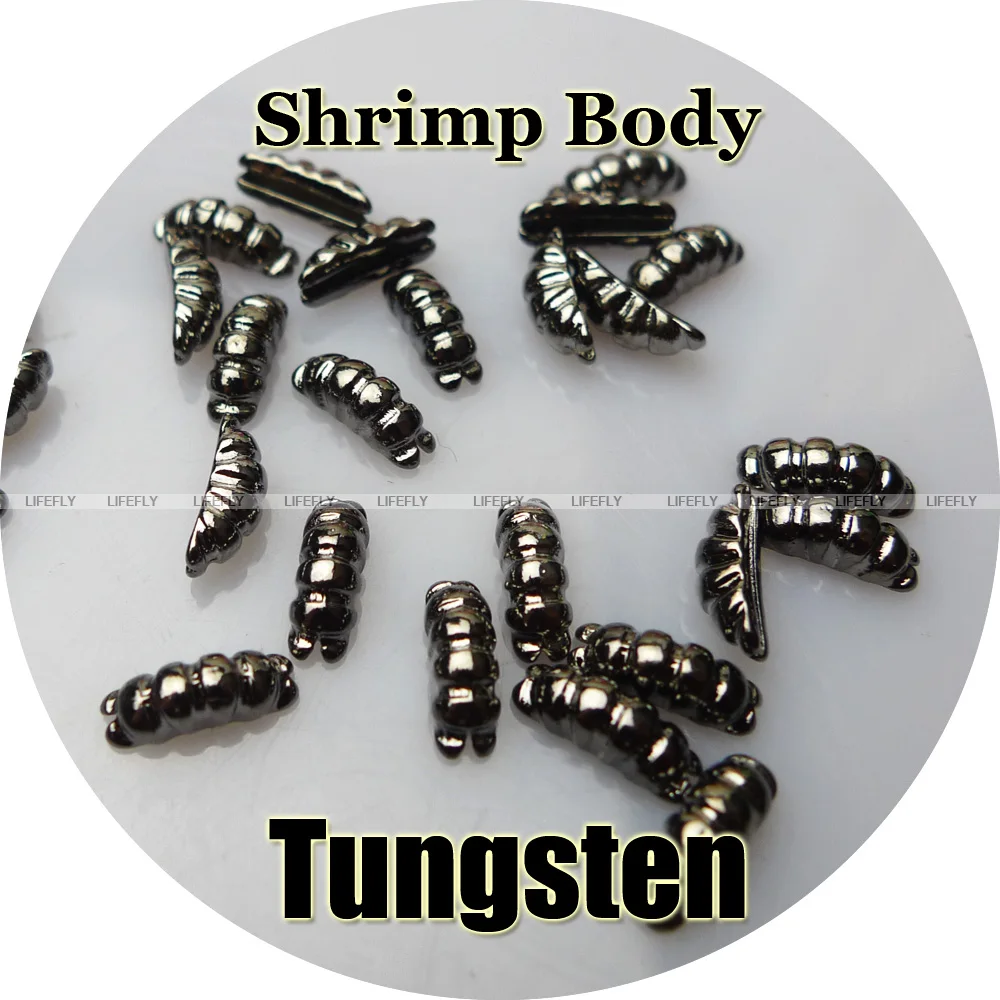 Nickel.Black Color / 100 Tungsten Shrimp Body, Scud Shell, Fly Tying ...