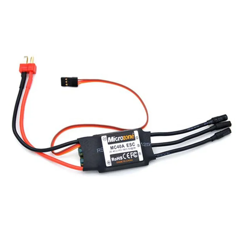 Microzone MC 2-4 S 40A бесщеточный ESC с 5 V/2A BEC для Радиоуправляемая модель самолета игрушки запасные части