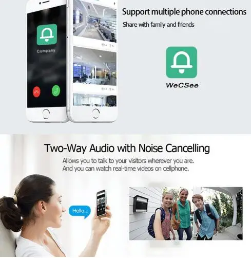  720 P HD wifi porta campana telecamere con 4.3 'schermo per la casa porta di sicurezza APP controll