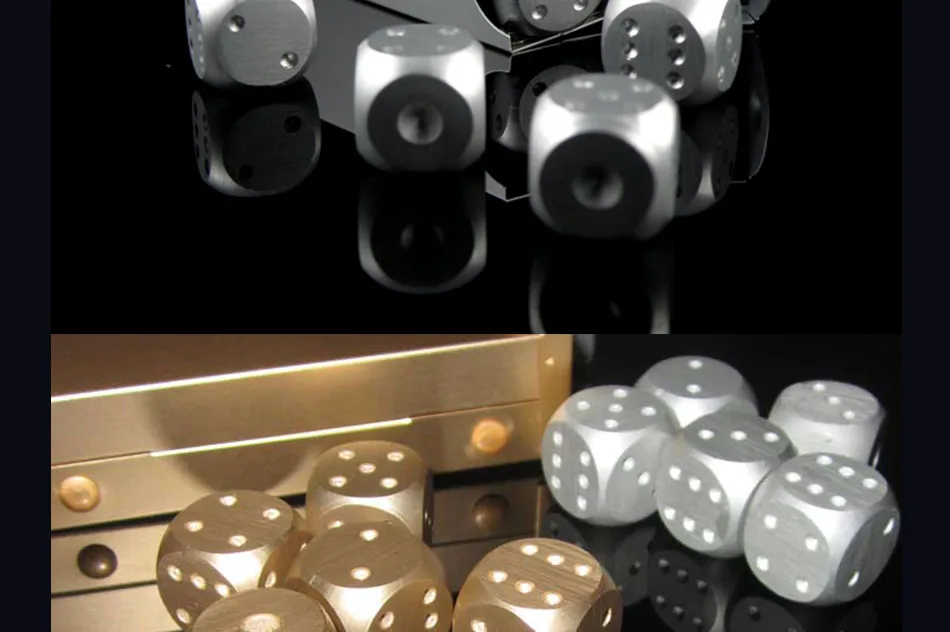 16 мм алюминиевые кубики из сплава набор серебро/золото Твердые домино алкоголь, азартные игры кости металлический чехол Аксессуары для покера уникальный подарок