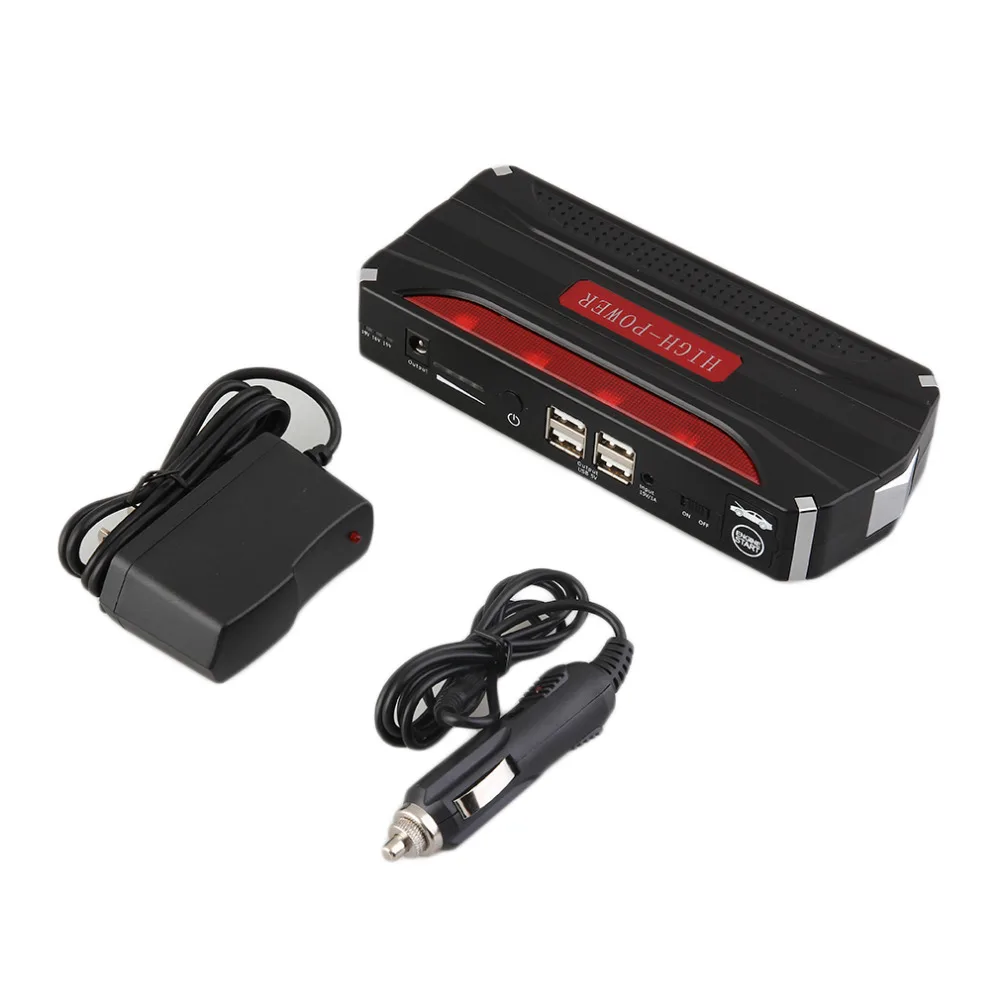 Multifunctional 68800mah Car Jump Starter 12V 4 USB Mini Power Bank for Emergency Start Chargable Battery