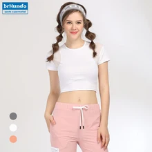 Для женщин тренажерный зал Белый Йога топы Йога рубашки с короткими рукавами Топы Спортивные Фитнес-Спорт футболки Training Спортивная одежда для йоги