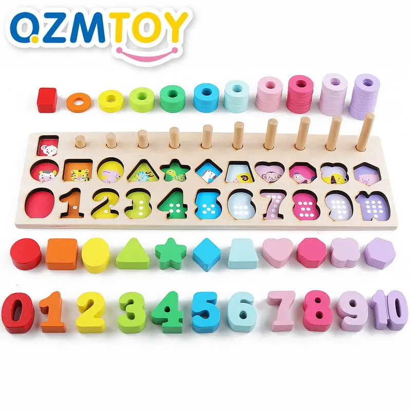 

Kids Toys Wooden Toys Counting Geometric Shape Match Animal Cognition Montessori Materials Math Educational Toys For Children