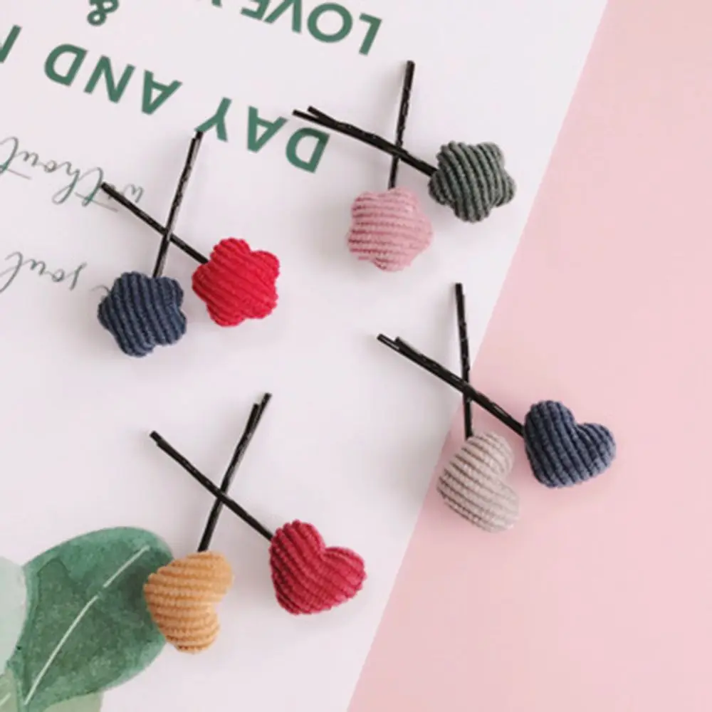 

7/6/5Pcs Retro Cute Corduroy hairs clips Five-pointed Star Flower shape Hairpin Bangs Clip side clips Hairpin Accessories