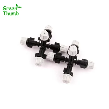 

4sets Mist Nozzle Spray Head with 6mm Five Ways Connector Fogger Cooling Humidify Sprinklers Horticulture Watering Kits