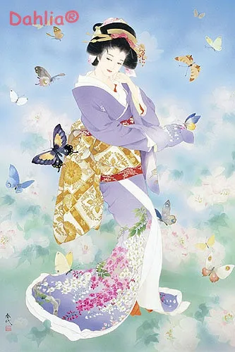 

Japanese kimono female people Handmade Needlework Embroidery DIY DMC Cross Stitch Kits Crafts 14CT Unprinted Home decor wall Art
