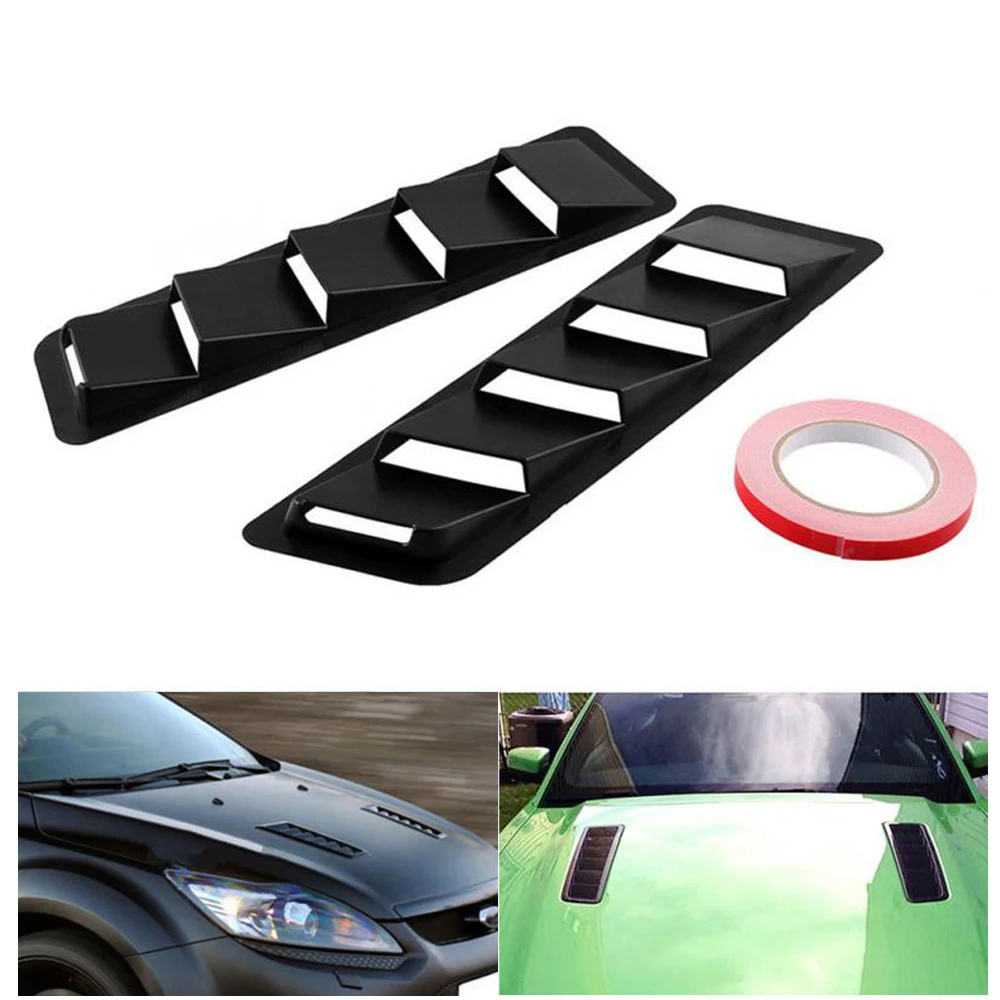 

3D Hood Vent Pair Vents Air intake Scoop Bonnet Louvers Spoiler Trim for Bmw Golf Nissan AMG Ford Mustang Subaru Car Stickers