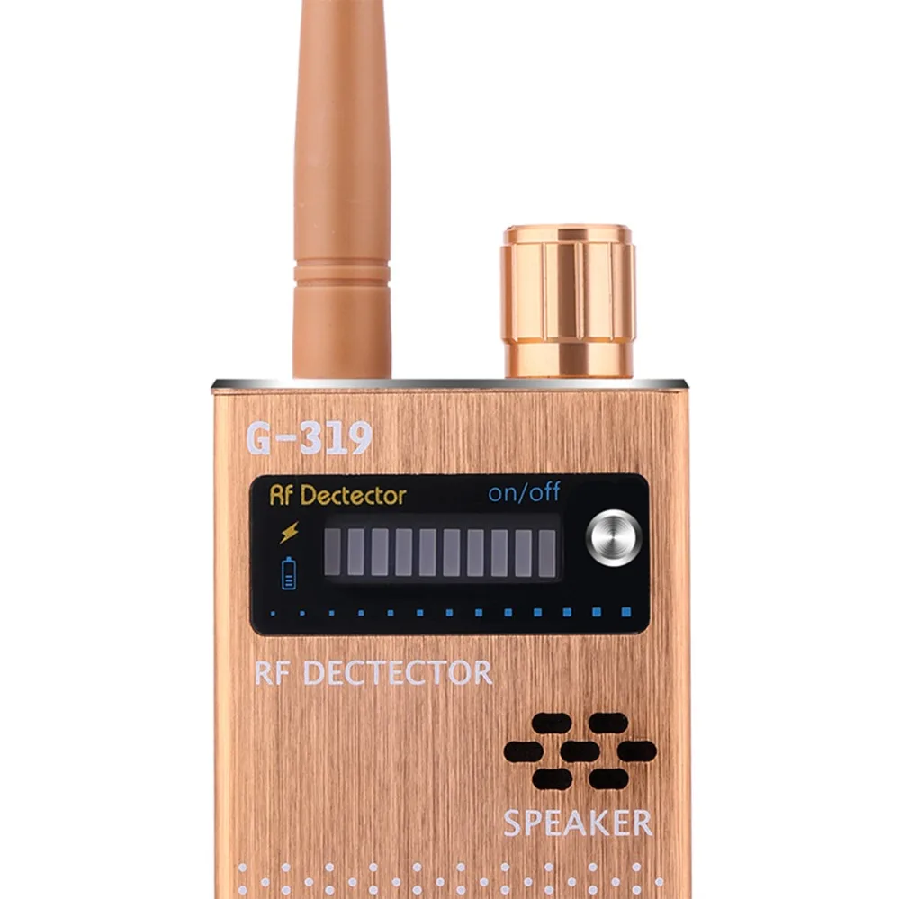 Wireless Scanner Signal GSM Device Finder RF Detector Micro Wave Detection Security Sensor Alarm Anti-Spy Bug Detect Gold G319