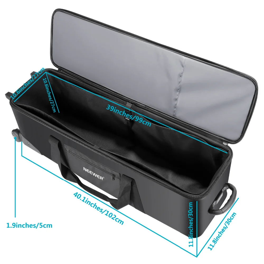  Neewer Photo Studio Equipment Rolling Bag Trolley Carrying Case for Light Stand Tripod Strobe Light