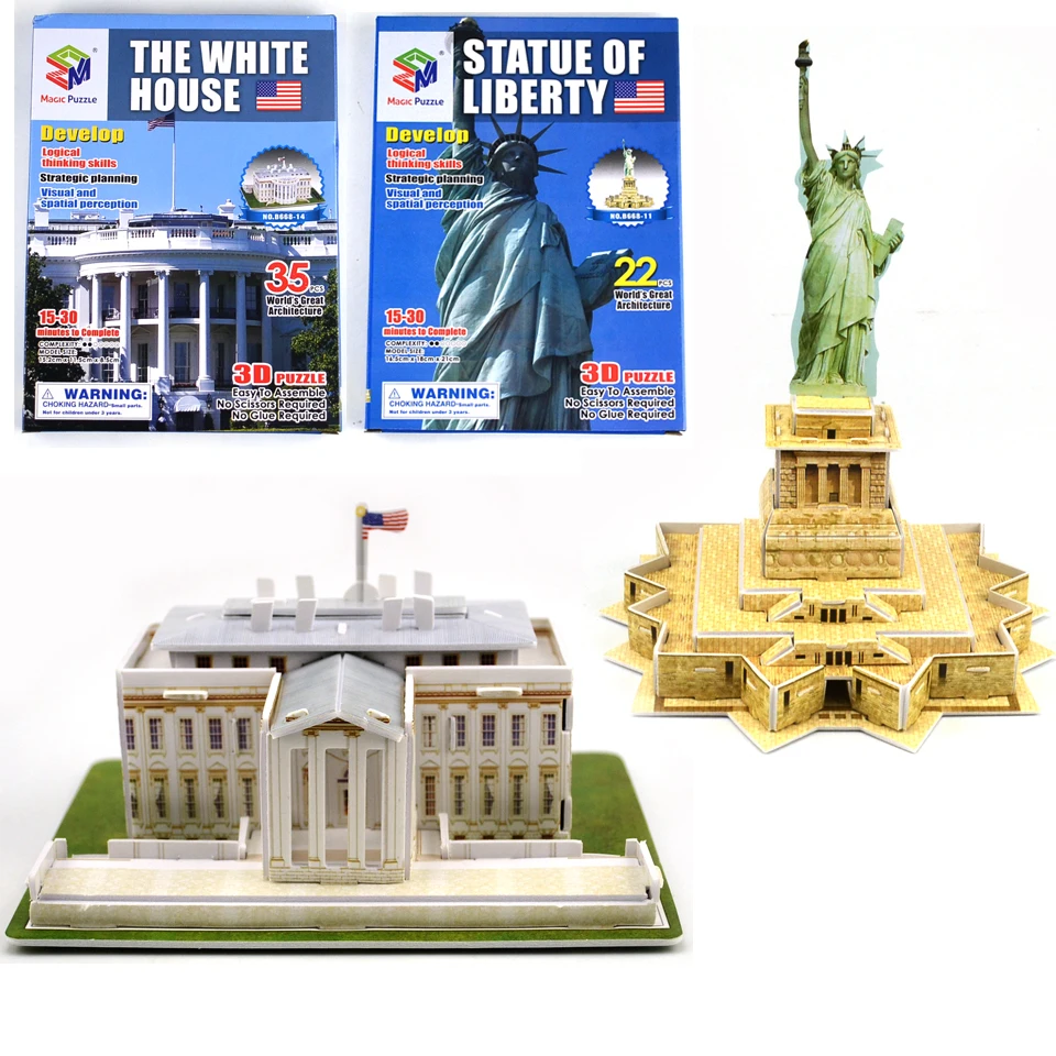 

Puzzles For Adults Magic 3d Puzzle Architecture Building Model Educational Montessori DIY Kids Toys