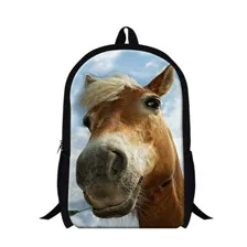Horse Horse School Backpack for boys,Cool Animal Mens Backpacks for Teenager,Best Selling Cute 3D Kids School Backpacks 