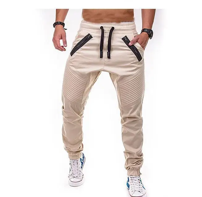 2019 Pantalones Hombre мужские штаны для фитнеса с застежкой-молнией, спортивные штаны в полоску, складные брюки, повседневные мужские штаны