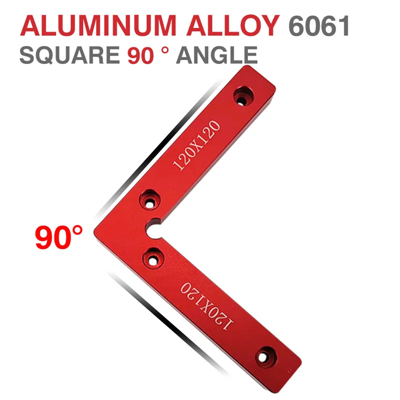 

90 Degree Positioning Squares 4.7" x 4.7" Right Angle Clamps Woodworking Carpenter Tool 120x120mm L Block Square Aluminium Alloy