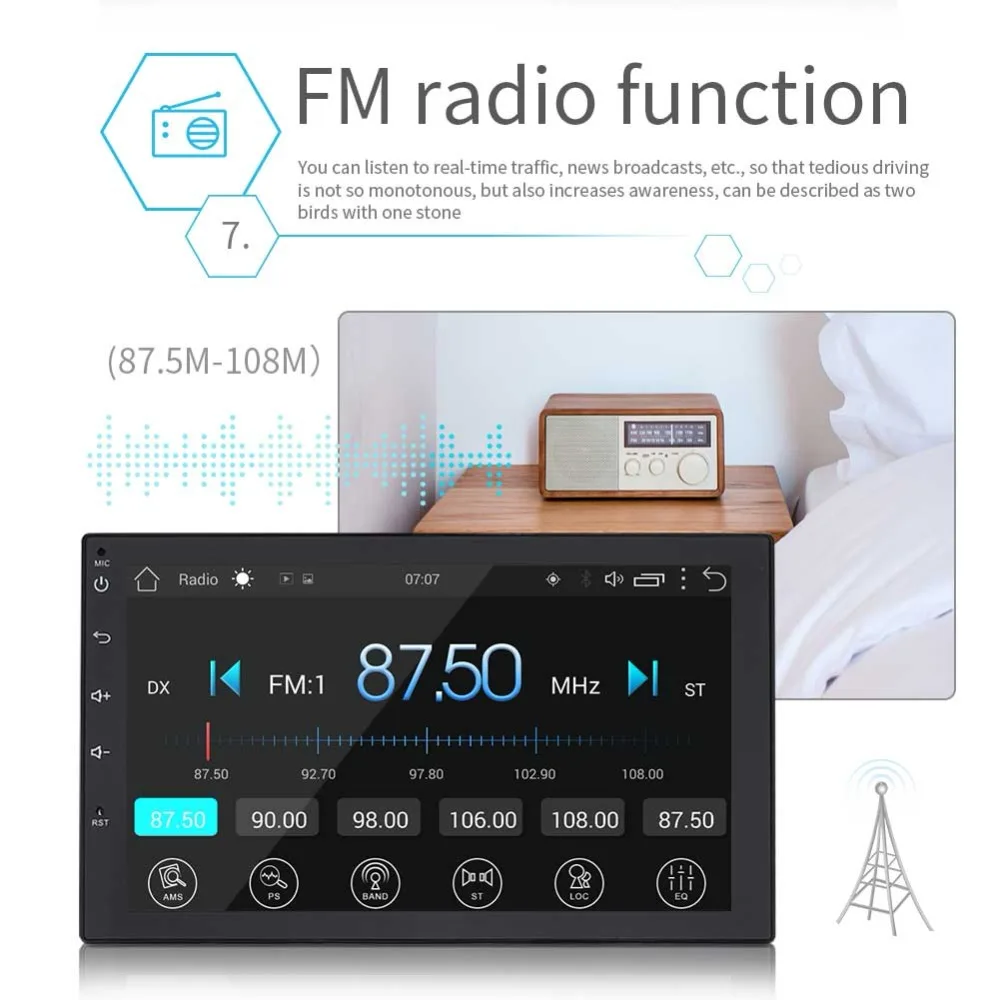 Clearance Wholesale 20 units Smart Car Android 7.1 MP5 Player quad core GPS navigation Super slim 7inch tablets multimedia FM Mirror link 11