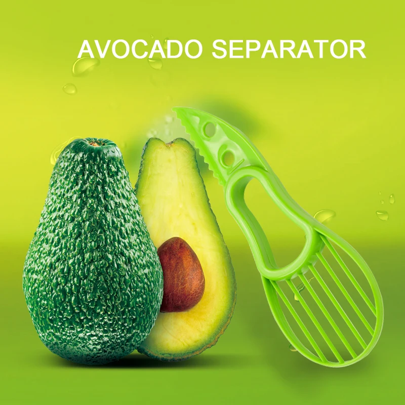 

3 In 1 Avocado Slicer Shea Corer Butter Fruit Peeler Cutter Pulp Separator Plastic Knife Kitchen Vegetable Tools Home Accessory