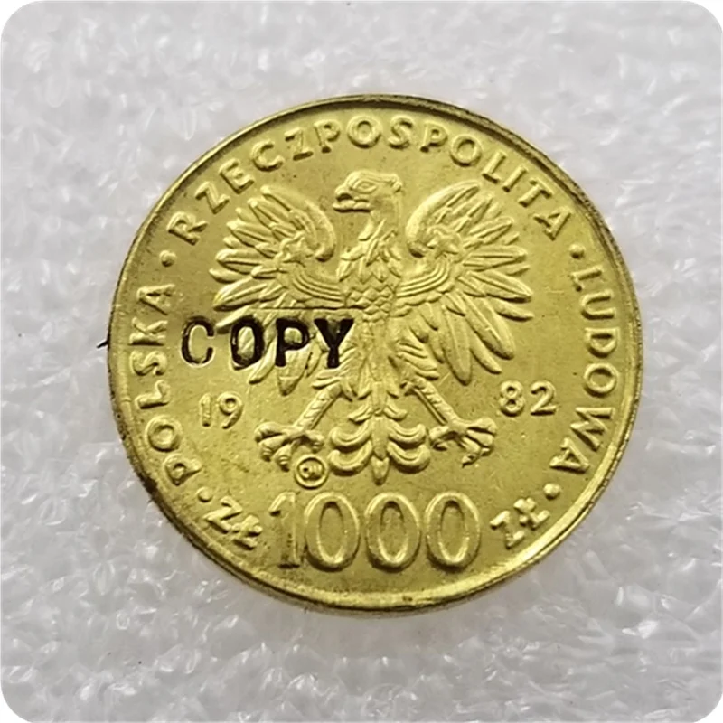Золотистый папа Иоанн Пауль II Польша 1982 1000 | Дом и сад