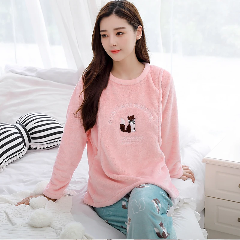 Autumn and winter maternity suits postpartum nursing cotton home clothing causual pajamas for pregnant women pregnancy clothes