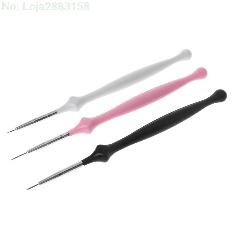 

3Pcs UV Gel Nail Liner Brush Set 7mm 9mm 11mm Gourd Handle Drawing Painting Acrylic Pen Nail Art Tool