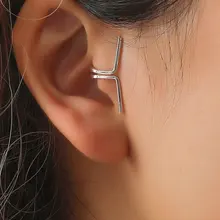 Новинка, стильные серьги в стиле панк-рок на клипсах, каффы, серьги без пирсинга, полые u-образные модные ювелирные изделия, рождественские серьги