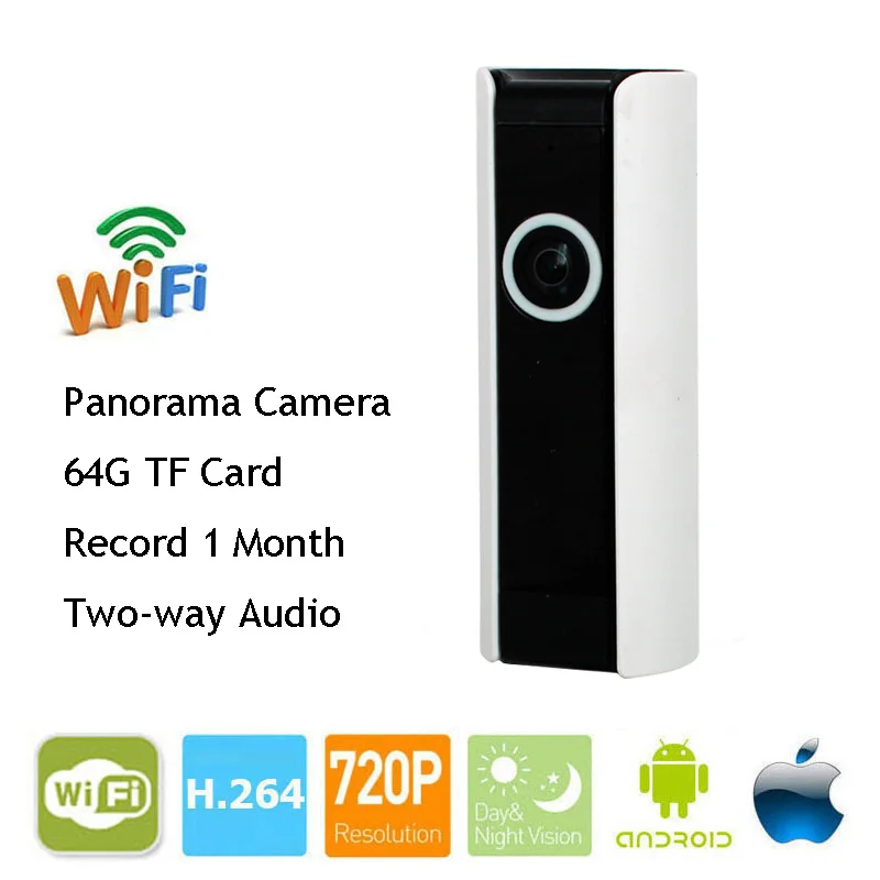 

New Mini Cam 180 Degree Panorama Camera Fisheye Lens WIFI IP Camera Night Vision Motion Detection APP Remote Control P2P Webcam
