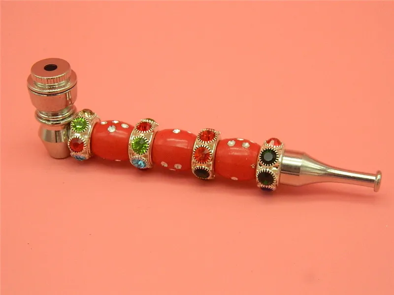 1 PC 3 Parts Diamond With Lid Smoking Herb Tobacco Pipe Very Beautifull