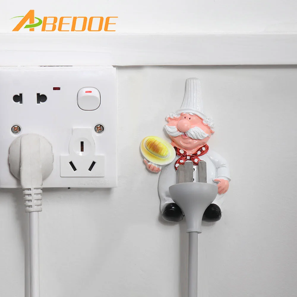 ABEDOE 2pcs Kitchen Socket Power Cord Holder Wall Mounted Adhesive