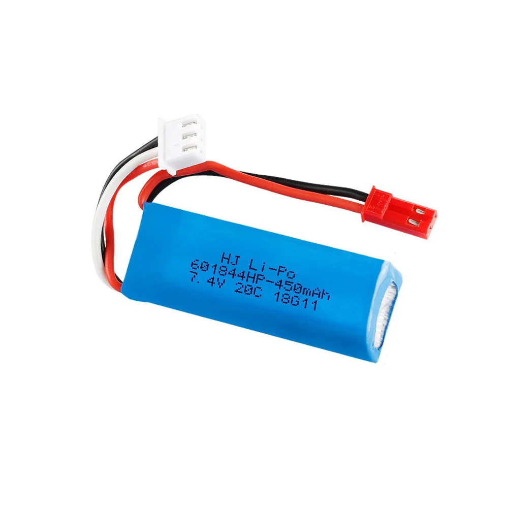 7,4 V 450mAh литий-полимерный Батарея 2S для WLtoys K969 K989 K999 P929 P939 RC автомобиль 601844 20C 7,4 V 450 мА-ч