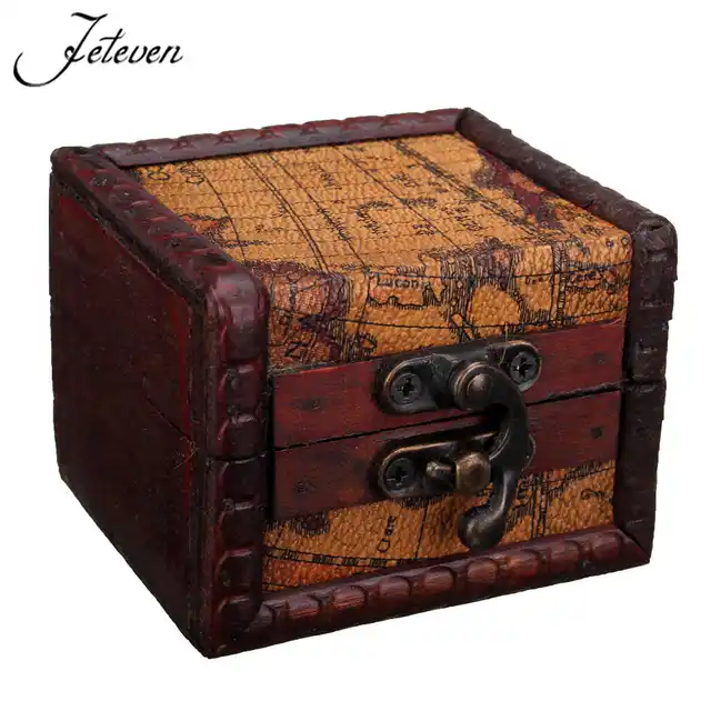 Mini Retro Map Pattern Wood Jewelry Storage Box Vintage Small Unique Small Decorative Storage Boxes With Lids Mini Retro Map Pattern Wood Jewelry Storage Box Vintage Small Unique Small Decorative Storage Boxes With Lids