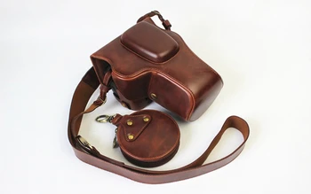 

For Nikon D3400 D3200 D3300 18-55mm VR Camera Bag Case Leather Pouch with lens cap collection bag With Battery Opening