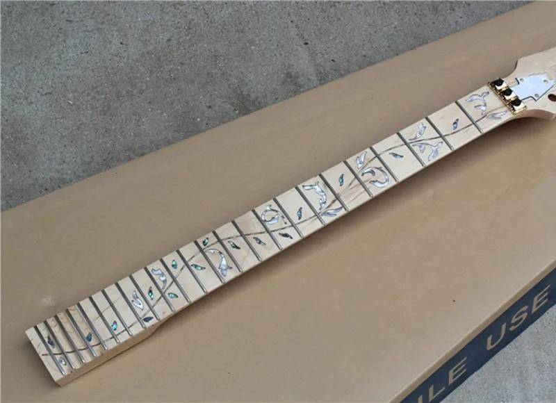 

Wholesale Top quality 24 frets maple fretsboard Electric Guitar neck with tree of life inlay ,can be customized 9149