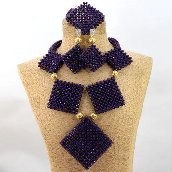 

Royal Blue African Beads Jewelry Set Silver Crystal Beads Jewelry Set Nigerian Wedding Jewellery Set Free Shipping HX772