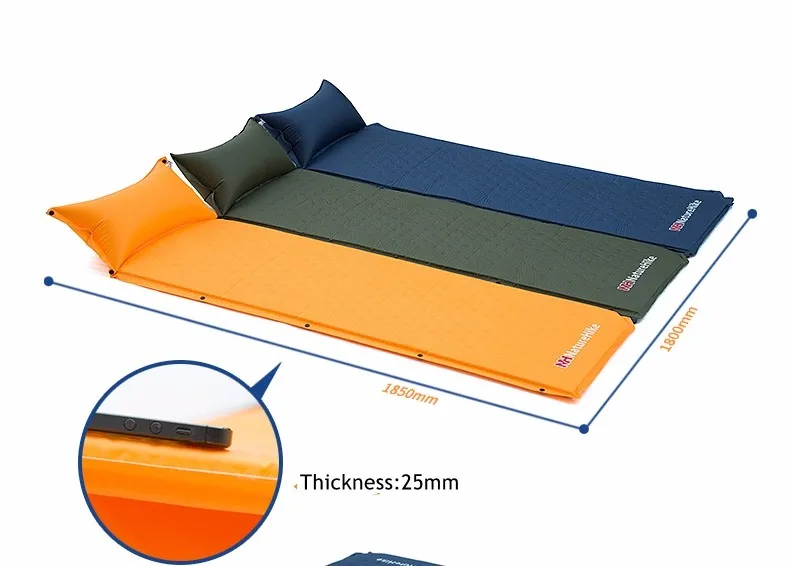 Colchão com Travesseiro Almofada de Dormir Barraca de Acampamento Naturehike Auto Inflável Dormir Esteira Auto-inflar Cama Dobrável Única 2 barraca de acampamento única esteira