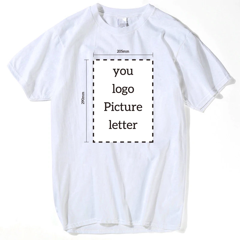

customized t shirt logo printing tshirts cotton street clothes women Female Print Your Own Design logo white tops tee