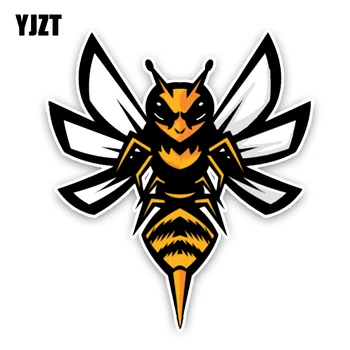 

YJZT 14.5CM16.5CM Interesting Lovely Cartoon Hornets Colored PVC High Quality Car Sticker Graphic Decoration C1-5203