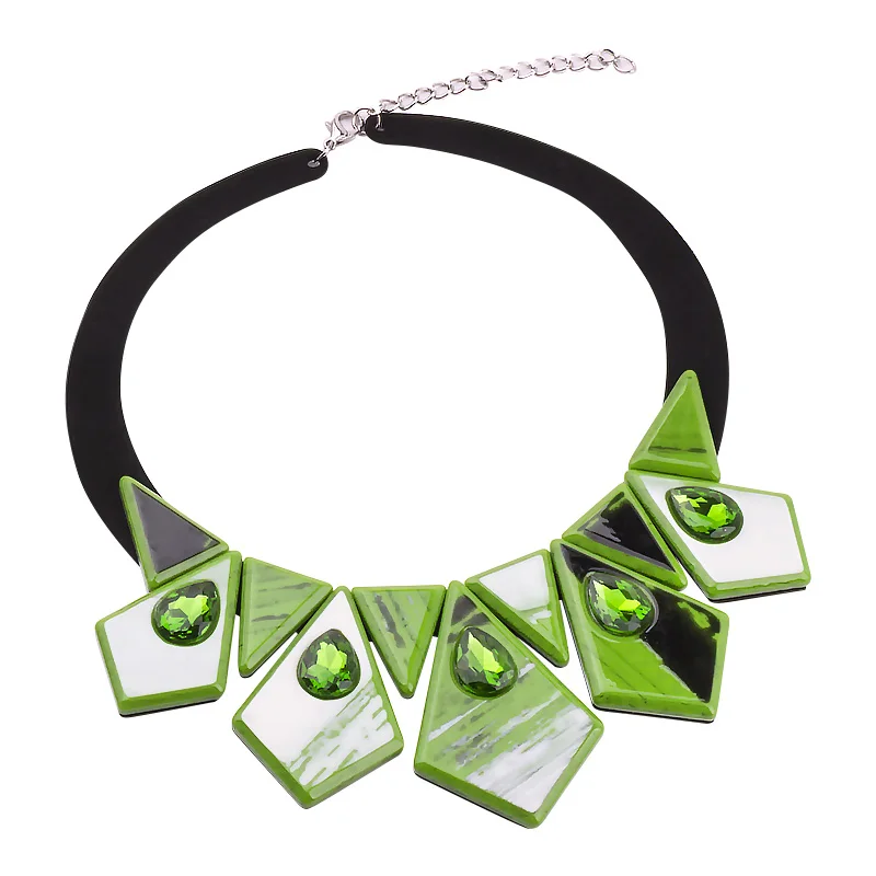 GuanLong черная лента воротник ожерелье смола геометрическое ожерелье s& Подвески для женщин новое коллекционное украшение - Окраска металла: green