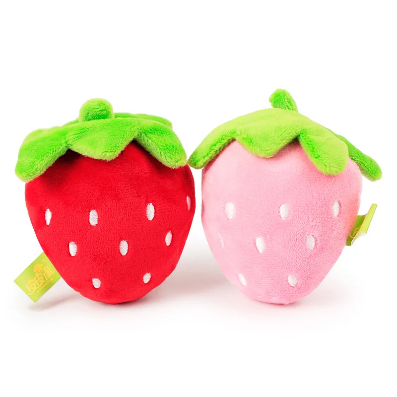FopPet 2017 New Cute Strawberry Dog Toys Puppy Pet Bite Molars Plush