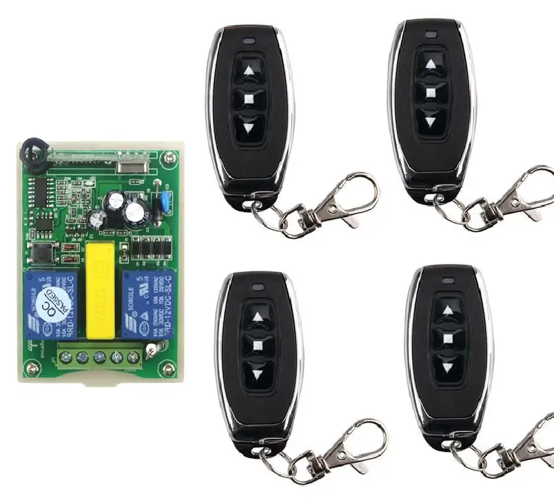 

433mhz AC 220 V 2 CH RF Wireless Remote Control Receiver Transmitter tubular motor garage door projection screen shutter