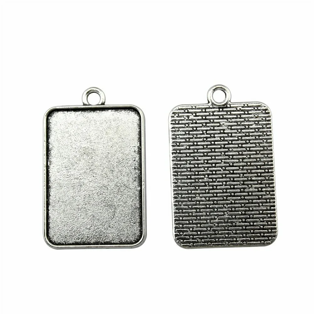 

10pcs Rectangle Cabochon Base Setting Fit 23x33mm Cabochons 2 Colors Vintage Cabochon Base Setting Rectangle Pendant