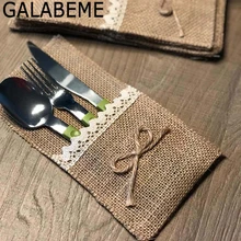 Porta talheres de casamento, serapilheira de natal, porta-talheres para decoração de casamento, lembrancinha rústica, vintage, peças de mesas de casamento, 24 peças