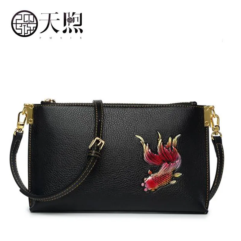 

Famous brand top quality Cow Leather women bag Leather women bag 2018 new embroidery messenger bag Small square package